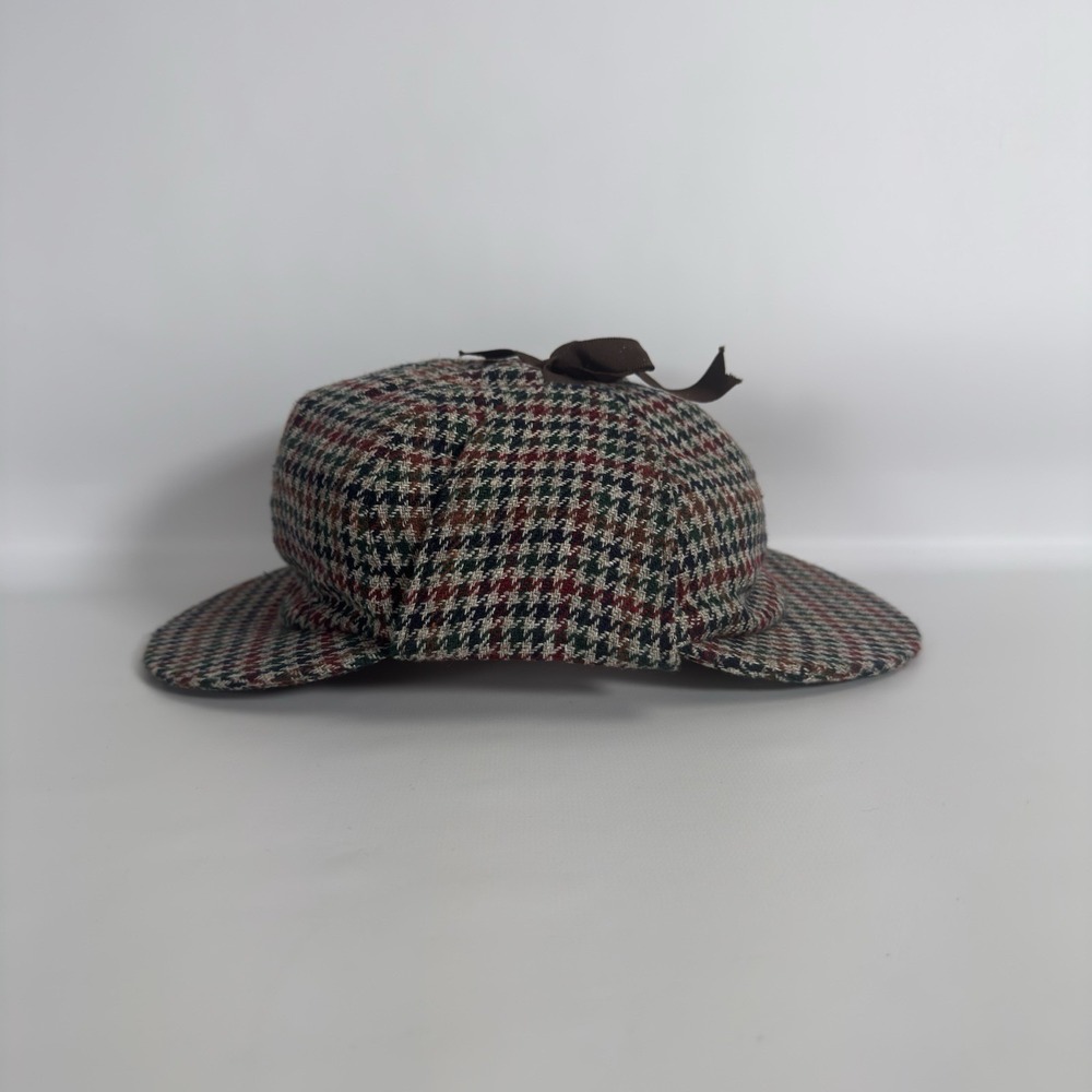 Vintage Barbour Twin Bill Deerstalker Hat Size 7 57cm Sherlock Holmes Brown